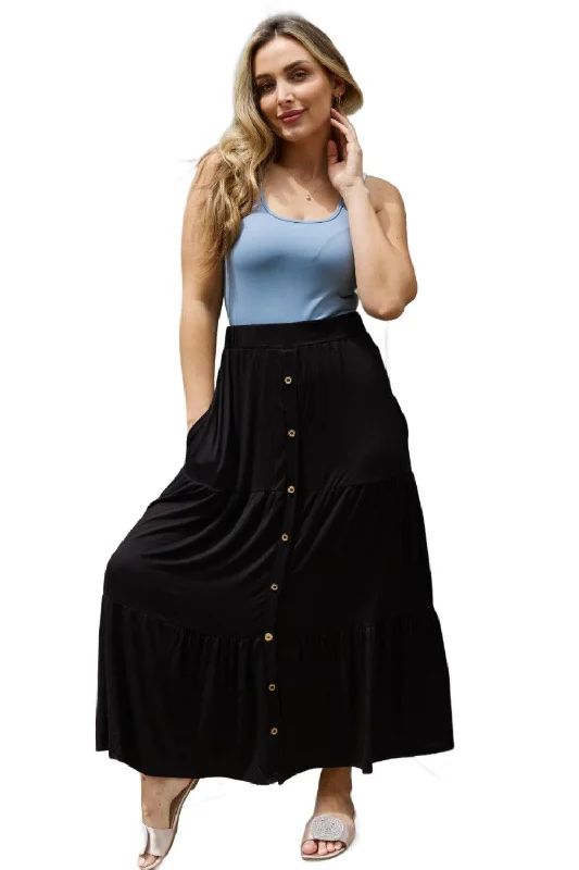 Heimish So Easy Full Size Solid Maxi Skirt velvet skirt sumptuous