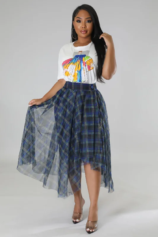 Plaid The Game Skirt wool skirt thick