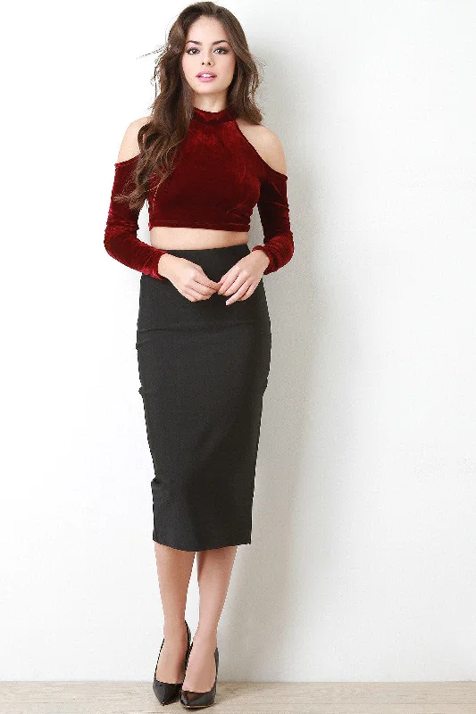 Bandage Knit Midi Skirt lace skirt intricate