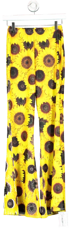 Day by Day Yellow Super Flared Sunflower Leggings UK 6 Comfortable Full-Body Compression Leggings