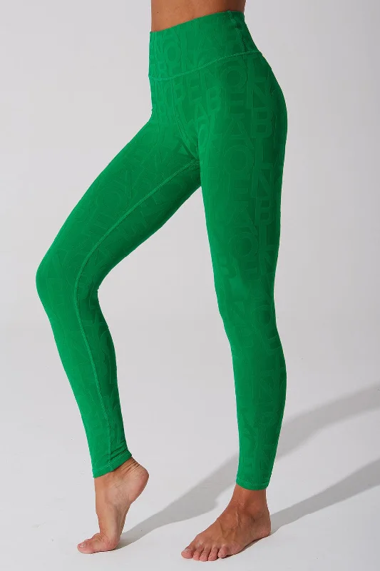 Classic Déese Fleur Legging 3D - Dark Green Fashionable Lacy Detail Leggings