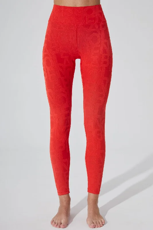 Classic Déese Fleur Legging 3D - Haute Red Trendy Flared Leggings