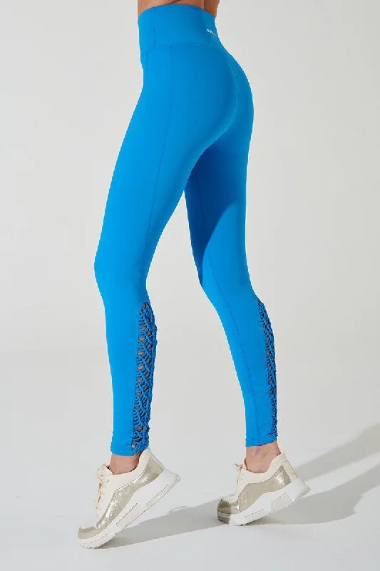 J'Aisama Sacré Legging - Sapphire Blue Elegant Shiny Black Leggings