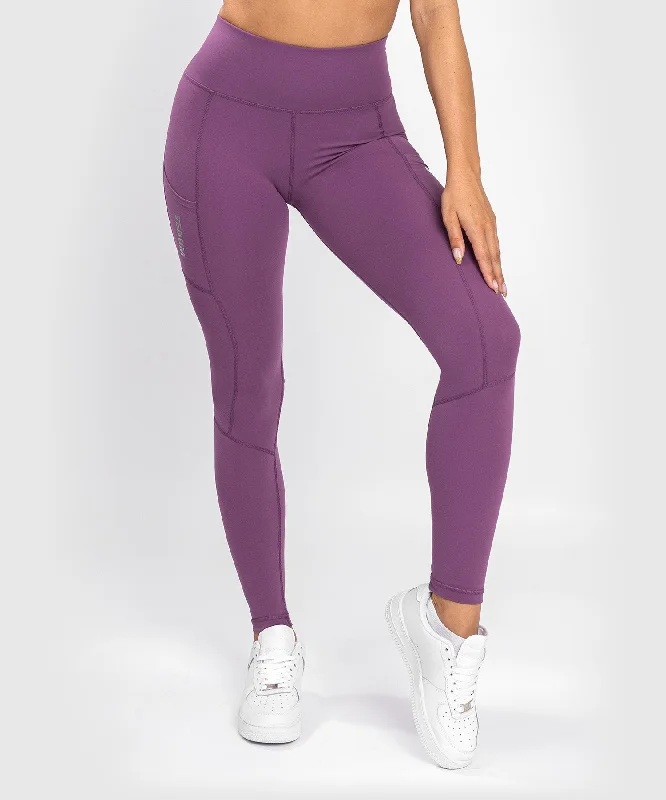 Leggings Venum Essential Performance -  Orchidée Sombre/Argent Brossé Trendy Leather-Look Workout Leggings