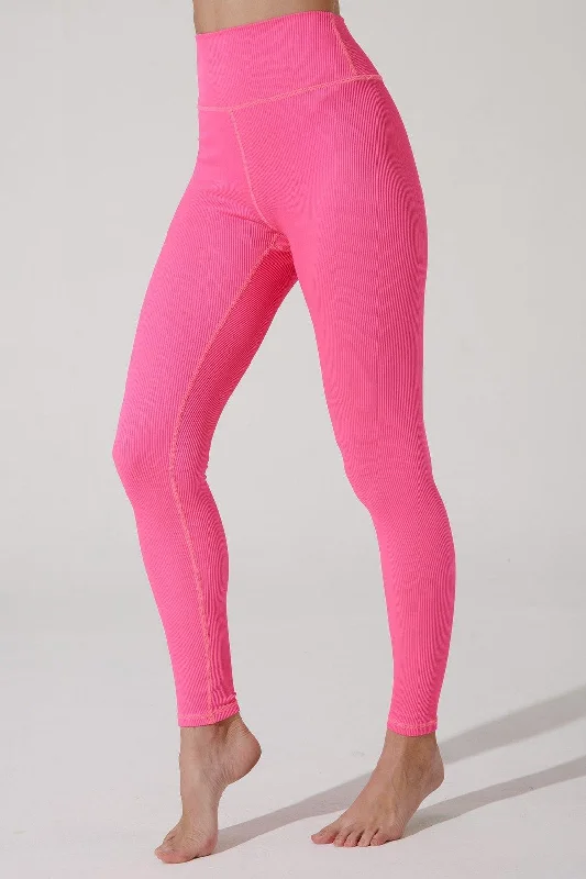 Querida High Waist R Legging - Hot Pink Comfortable Bootcut Workout Leggings