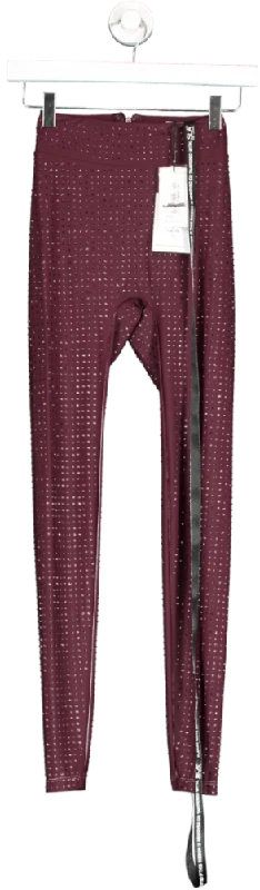 SLA the label Red Nola Dimante Leggings In Plum UK XXXS Comfortable Sports Performance Tights