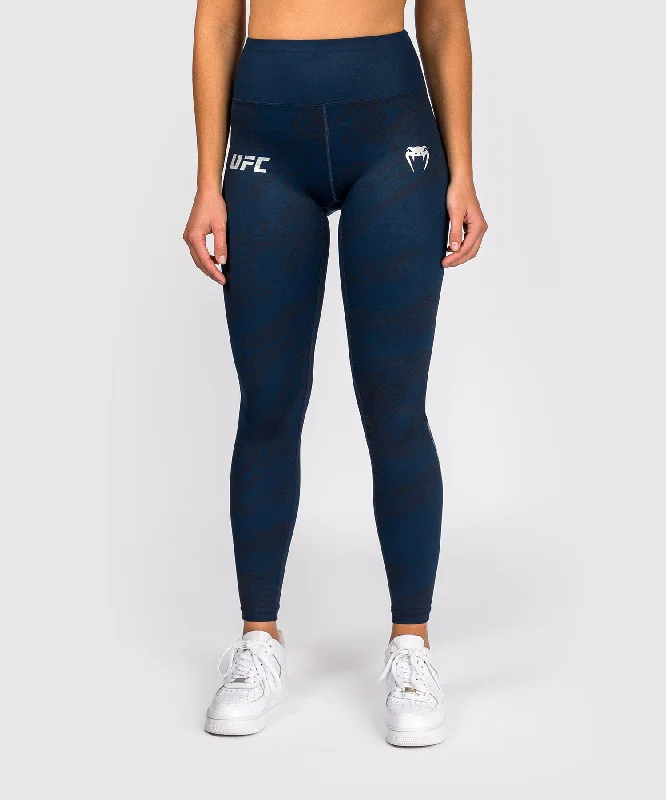 UFC Fusion by Venum Fight Week Leggings de Rendimiento para Mujer - Azul oceánico Comfortable Ribbed Sports Leggings