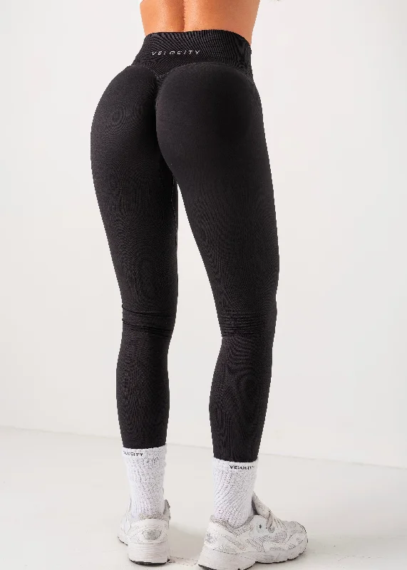 ULTIMATE SEAMLESS SCRUNCH LEGGINGS MINI - BLACK Trendy Patterned Leggings