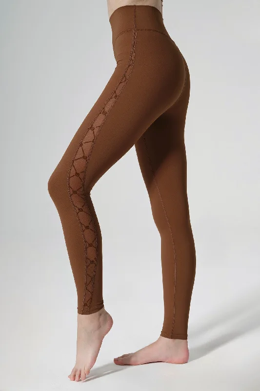 Zoe Monogram Leggings - Gingerbread Stylish Capri Leggings