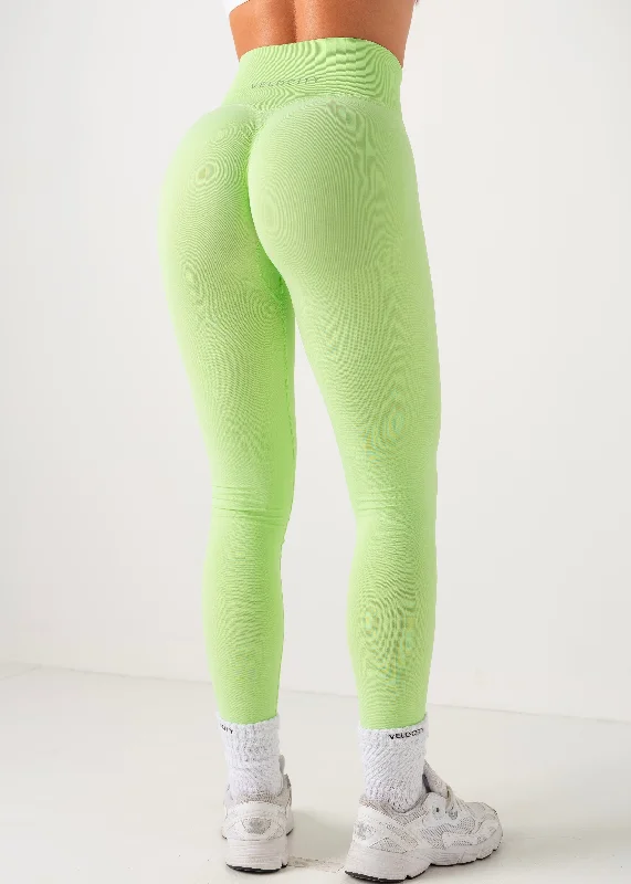 ULTIMATE SEAMLESS SCRUNCH LEGGINGS MINI - KIWI Fashionable High-Rise Leggings