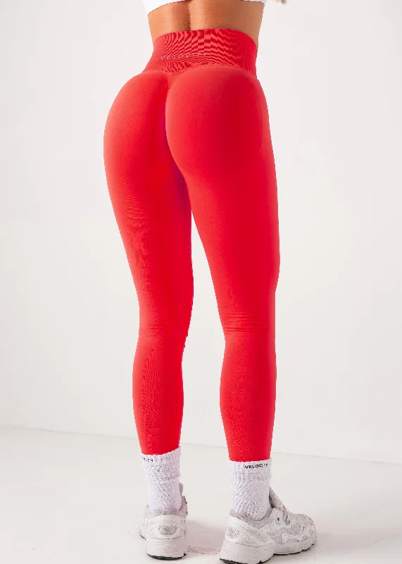 ULTIMATE SEAMLESS SCRUNCH LEGGINGS MINI - POPPY Stylish Faux Leather Leggings