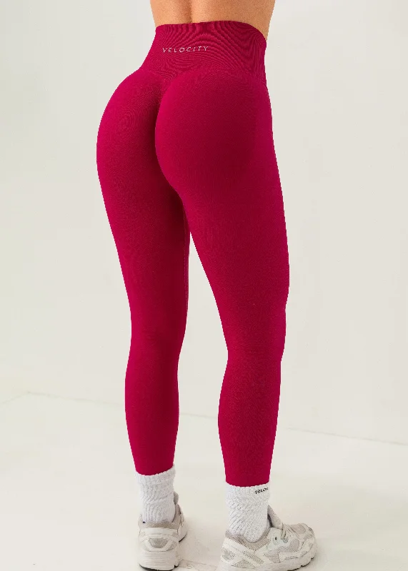 ULTIMATE SEAMLESS SCRUNCH LEGGINGS MINI - RASPBERRY Fashionable Sports Leggings