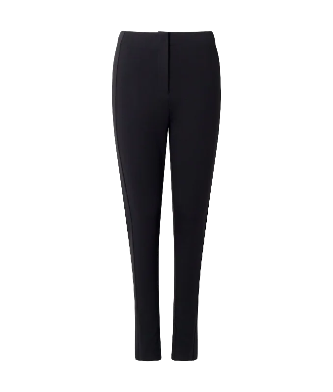 Xia Ponte Jersey Leggings - Black Elegant Satin Finish Leggings