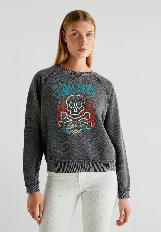 FLAME SKULL SWEATER Velvet Chenille Corduroy