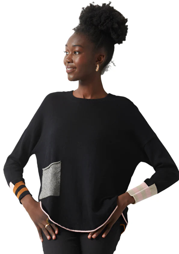 Zaket & Plover Birdseye Trim Sweater, Style #ZP6332U Spandex Blend Rayon Blend Denim Blend