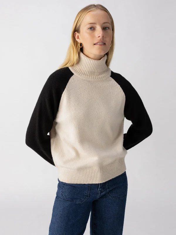 Cozy Day Sweater Toasted Almond Black High Neck Crew Neck V-Neck