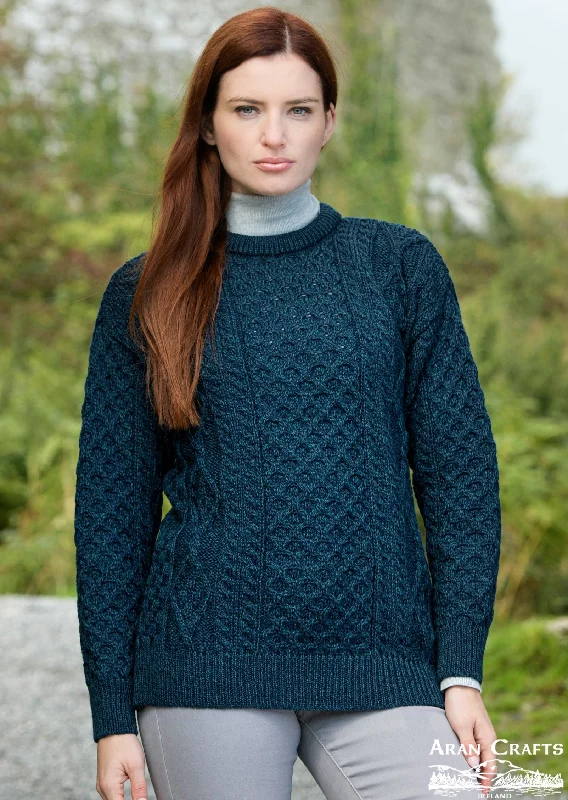 Inis Mor Aran Sweater | Blackwatch Front Pockets Side Pockets Patch Pockets