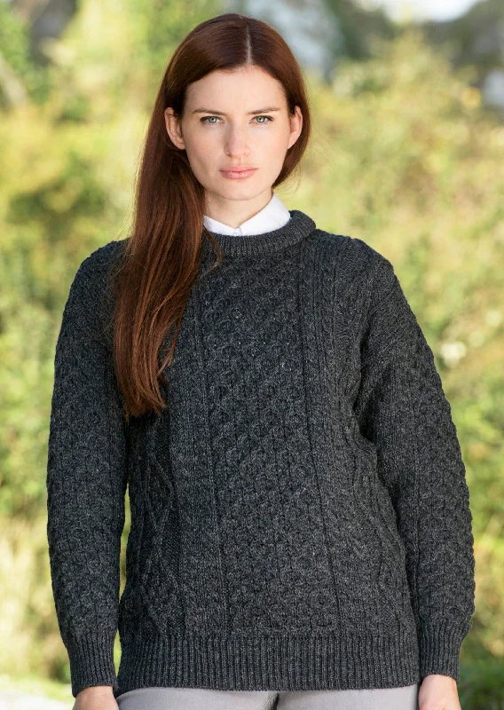 Inis Mor Aran Sweater | Charcoal Modern Contemporary Chic