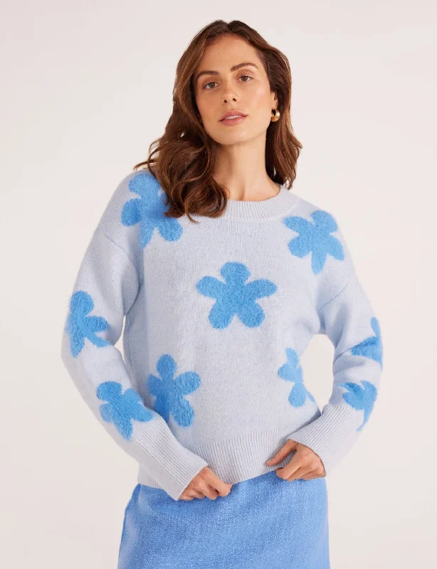 Daisy Fluffy Knit Sweater Terry Terry Cloth Terry Knit