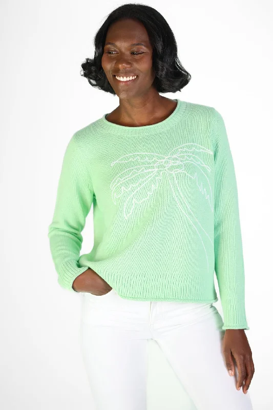 Palm Tree Beach Sweater Bright Pastel Dark