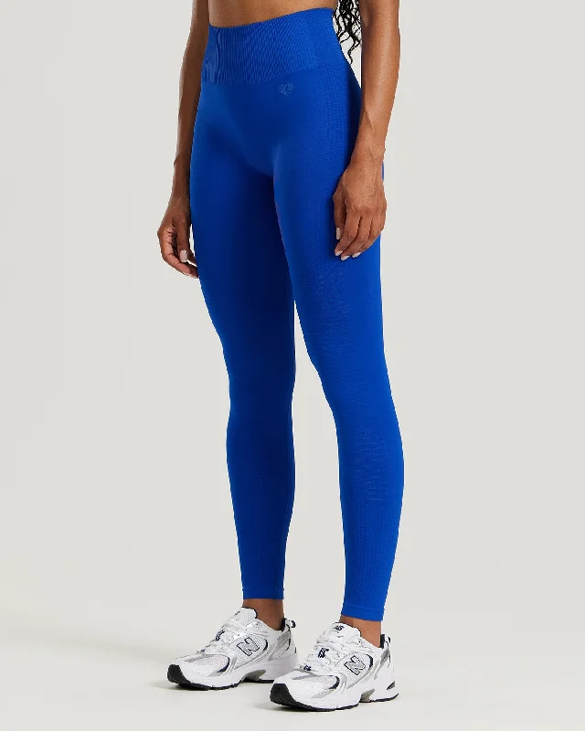 Power Seamless Leggings | Electric Blue Comfortable Capri-Length Leggings