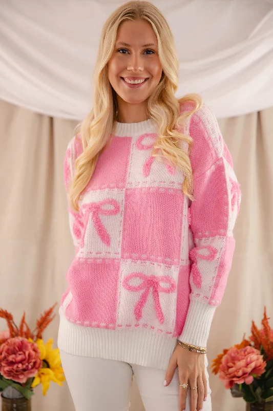 Something Timeless Sweater-Pink Sequined Glittery Shiny