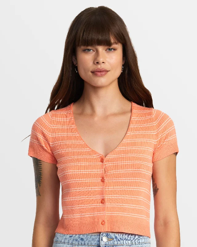 Taylor Sweater Top V-Neck Sweater - Fusion Coral Casual Formal Business