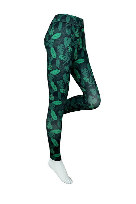 Women High-Rise Printed Leggings 80053 (GREEN) Trendy Mesh Leggings