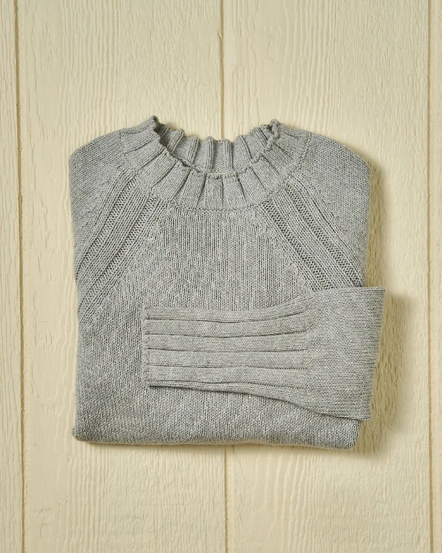 Women's Quaker Crewneck Sweater in Pearl Fitted Loose Oversized