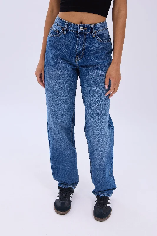 High Rise Baggy Jeans Stylish Relaxed Fit Skinny Jeans