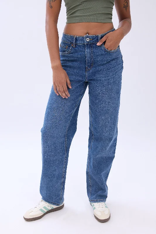 High Rise Vintage Stretch Baggy Jeans Cozy Stretch High-Waist Jeans