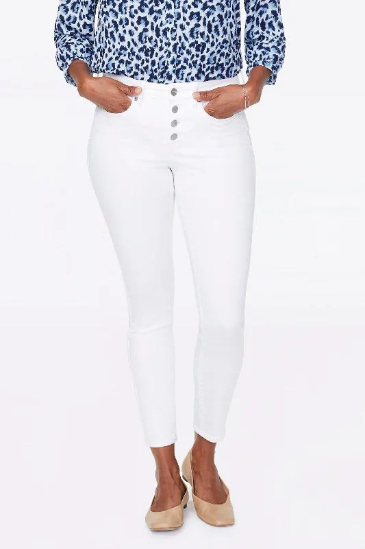 Ami Skinny Ankle Jeans - Optic White Fashionable Slim Fit Jeans