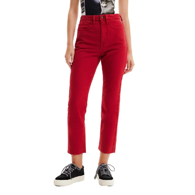 Bordeaux Cotton Jeans & Pant Elegant Skinny Leg Jeans