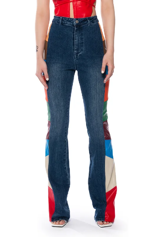 COLORS OF CULTURE HIGH RISE JEANS Trendy Wide-Leg High-Waist Denim