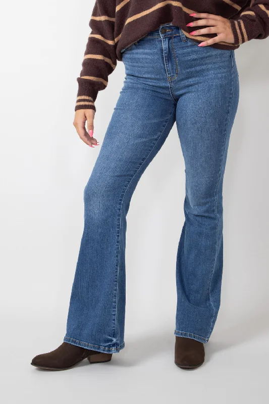 Judy Blue High Rise Classic Flare Jeans for Women | 82588REG Casual High-Waisted Bootcut Jeans