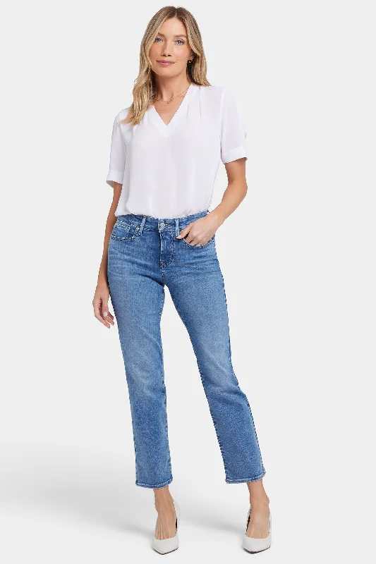 Marilyn Straight Ankle Jeans - Malibu Cove Elegant Skinny Leg Jeans