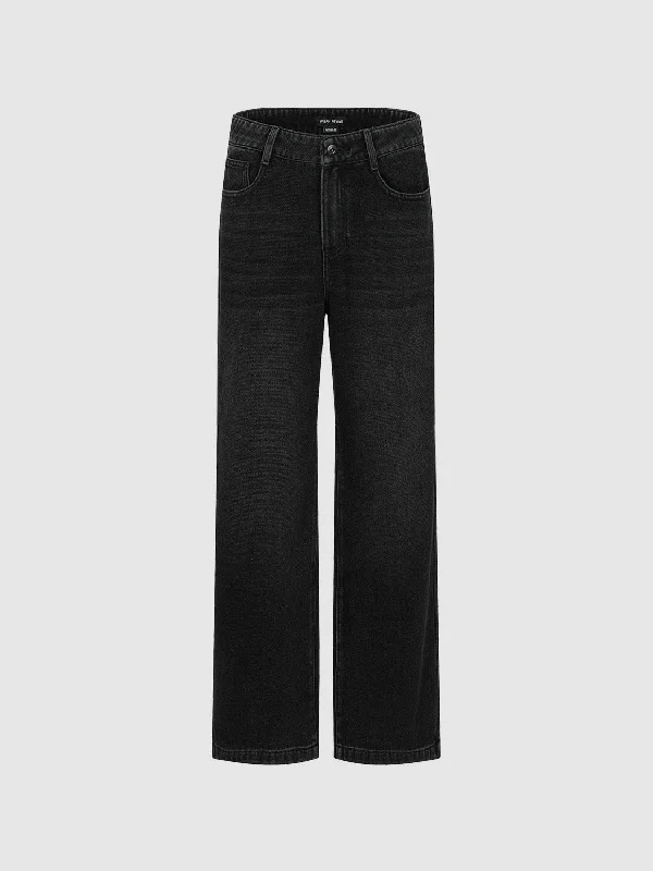 Regular Denim Jeans Casual Straight-Leg Jeans