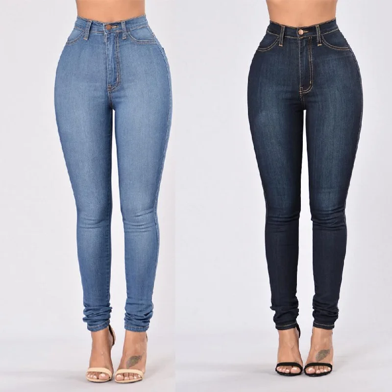 Skinny Jeans For Women - Pencil Pants Stylish Acid-Wash Jeans