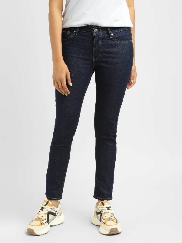 Women's Mid Rise 711 Skinny Fit Jeans Stylish High-Waisted Denim