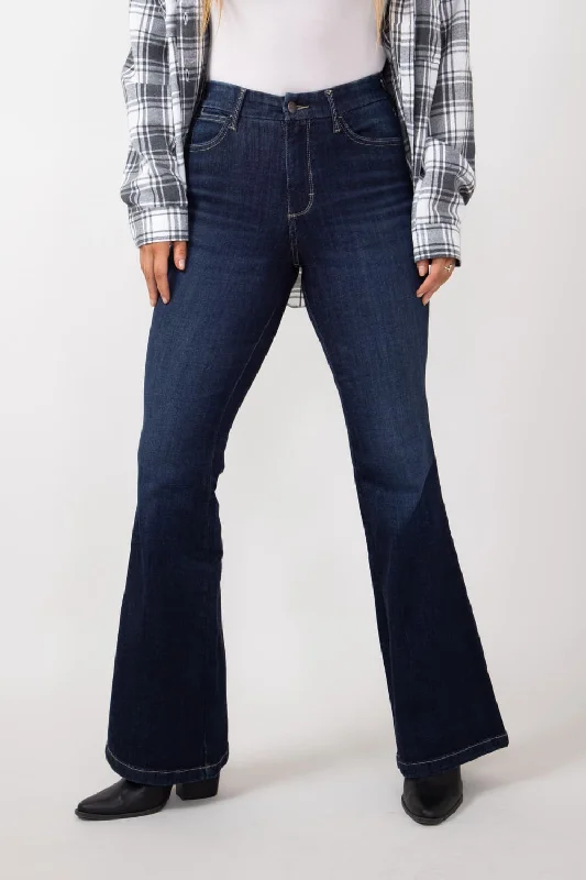 Wrangler Bespoke High Rise Flare Jeans for Women | 112359280 Elegant Raw Hem Jeans